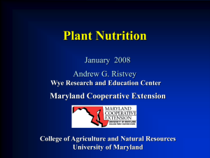 Plant Nutrition - College of Agriculture & Natural Resources