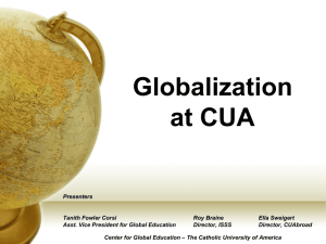 global education at cua - Center for Global Education