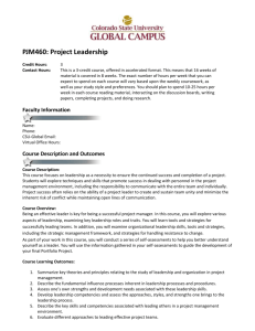 PJM460: Project Leadership