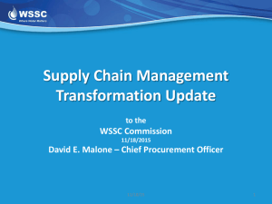 Supply Chain Management Transformation Update