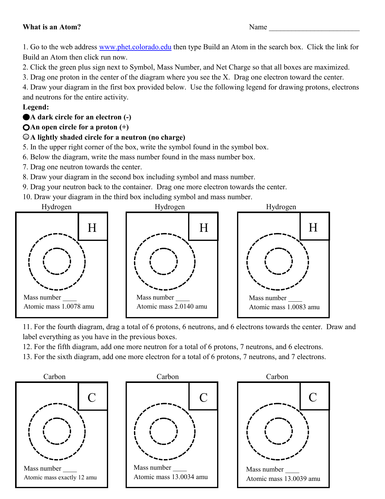 Build An Atom Activity