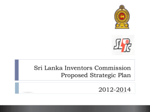 Sri Lanka Inventors Commission Proposed Strategic Plan