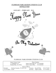 florham park senior citizens club newsletter