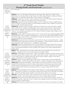 6 th Grade Social Studies Pacing Guide and Framework