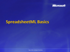 SpreadsheetML Basics