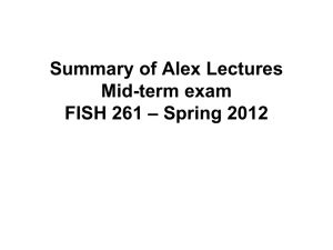 Summary Alex lectures FISH261 Spring12