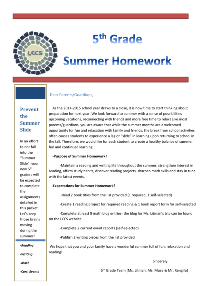 what is the meaning of summer homework