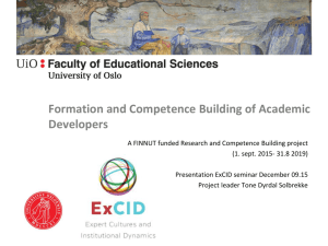 Formation and Competence Building of Academic Developers