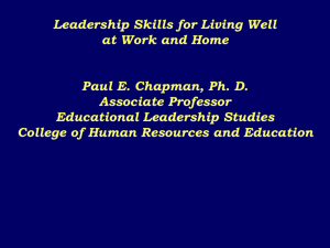 Leadership Skills for Living Well at Work and Home Paul E