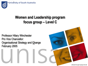 Women and Leadership program focus group – Level C