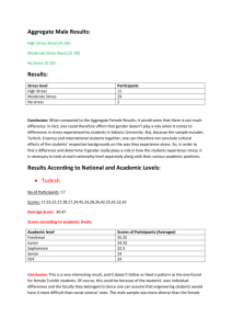 Results According to National and Academic Levels
