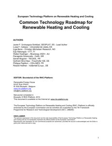 Common Roadmap - European Technology Platform on