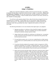 Judge and Scorekeeper Guidelines