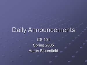 Daily announcements