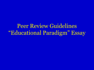 Peer Review Guidelines *Educational Paradigm* Essay