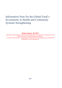 Information Note from Global Fund Secretariat on Health and