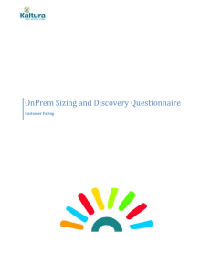 OnPrem sizing and discovery questionnaire