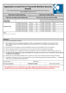 Maritime Security Guard (MSG) Booking Form