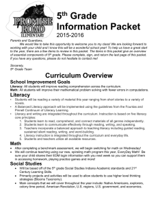 5 th Grade Information Packet