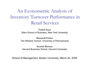 Retail Inventory Productivity: Analysis and