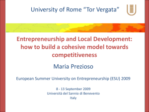 Entrepreneurship and Local Development: how to build a