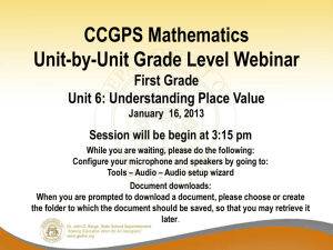 CCGPS Mathematics First Grade unit 6 .