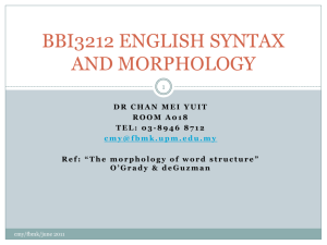 BBI3212 SYNTAX AND MORPHOLOGY