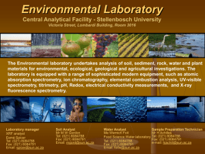 Environmental Laboratory Central Analytical Facility Stellenbosch
