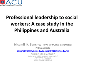 Abstract id no: 2390087 Abstract title: Professional leadership to