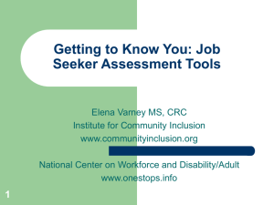 Job Seeker Assessment Tools - National Center on Workforce and