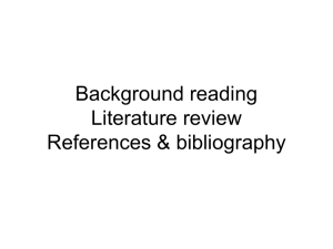 Background reading & Literature review