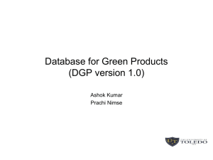 Database for Green Products (DGP 1.0)