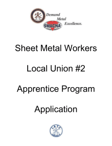 Sheet Metal Workers Local Union #2 Apprentice Program