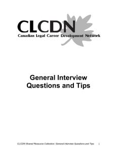 General Interview Questions and Tips