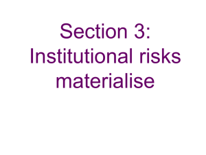Section 3: Institutional risks materialise