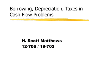 Borrowing, Depreciation, Taxes in Cash Flow Problems