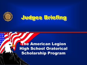 Judges Briefing - The American Legion