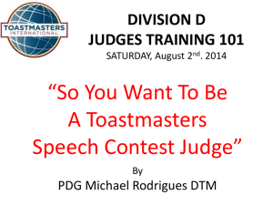 and judge - District 80 Toastmasters