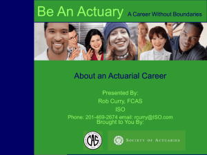 Actuarial Career Presentation - Ramapo College of New Jersey