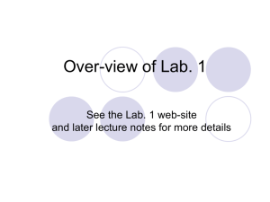 Overview of Lab. 1