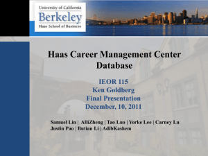 Haas Career Management Center Database