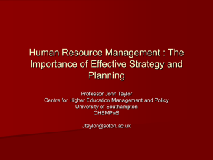 Human Resource Management : The Importance of Effective