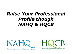 Raise Your Professional Profile though NAHQ & HQCB