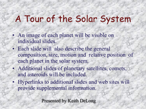 PowerPoint Presentation - A Tour of the Solar System