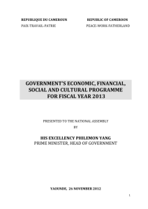 BUDGET_2013_English - The Republic of Cameroon