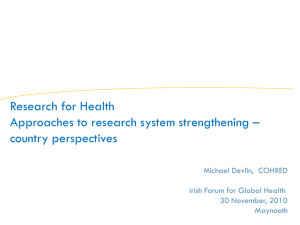 Approaches to research system strengthening