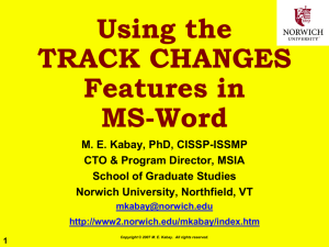 Using the TRACK CHANGES Features in MS-Word