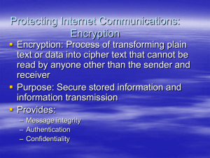 Protecting Internet Communications: Encryption