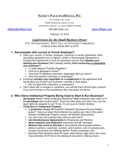 Outline - Legal Issues for the Business Owner