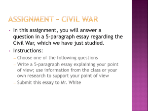 Assignment – Civil War Writing